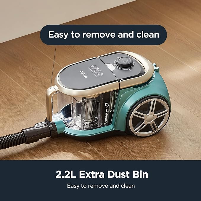 EUREKA NEN180 – Bagless Cylinder Vacuum Cleaner | 24000Pa Suction, 2000W Motor, Compact & Lightweight