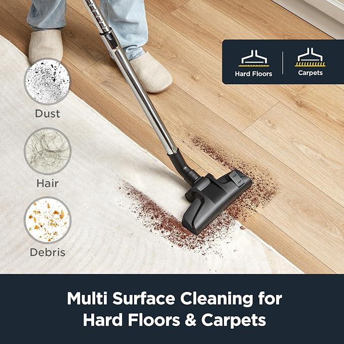 EUREKA NEN180 – Bagless Cylinder Vacuum Cleaner | 24000Pa Suction, 2000W Motor, Compact & Lightweight