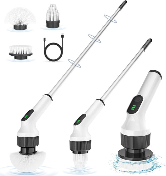 GlowScrub Pro – Electric Spin Scrubber with Long Handle & Waterproof Design