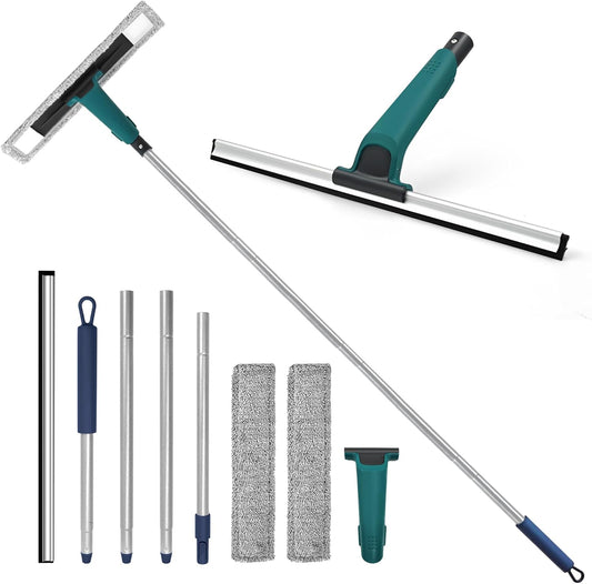 ClearView Duo™ 2-in-1 Window & Floor Squeegee – 152cm Long Handle with Microfibre Pads