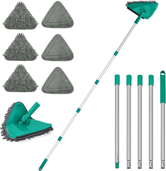 GlowReach 3-in-1 Wall & Ceiling Mop – 200cm Long Handle with Microfiber & Chenille Pads