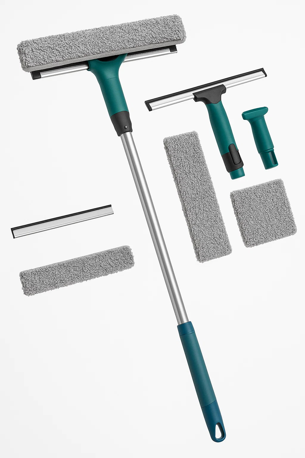 ClearView Duo™ 2-in-1 Window & Floor Squeegee – 152cm Long Handle with Microfibre Pads